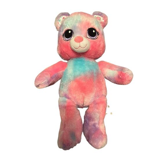 Build-A-Bear Rainbow Tie-Dye Teddy Bear Plush 16” Pastel Stuffed Animal Scented - Picture 1 of 5